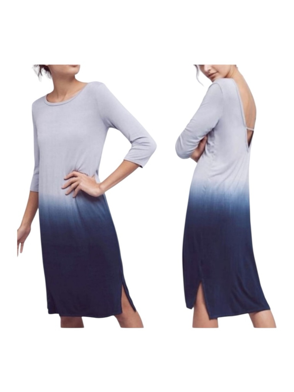 ELOISE Ombre Deep-V Chemise Dress S